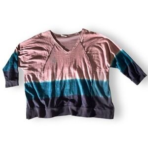 Hummingbird Tie Dye Long Sleeve Stretch Sweatshirt Lightweight M